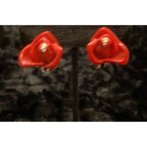 Kenneth Jay Lane clip Rose earrings